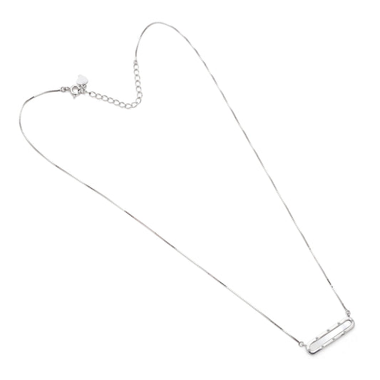 Silver Mother of Pearl Bar Necklace