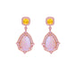 Rose Gold Plated Yellow Top Opal Drop Earrings