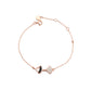 Sterling Silver Rose Gold Fan Motif Chain Bracelet