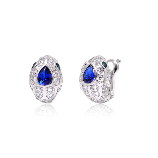 Serpentine Spark Sterling Silver Earrings